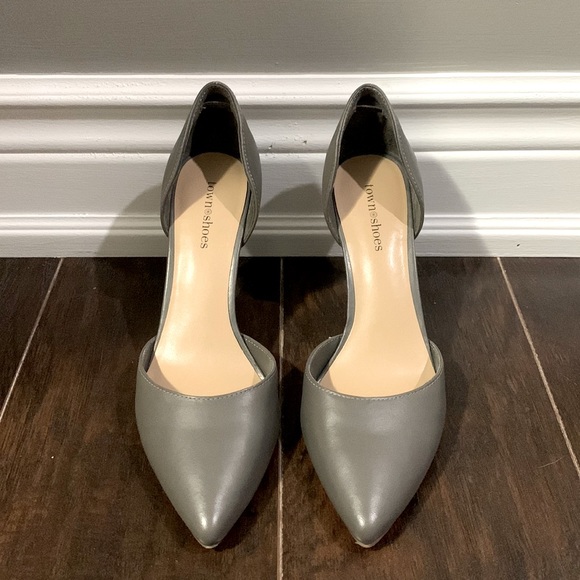 *2 items for $20* Like New Gray Town Shoes Leather Stelletos - Picture 1 of 6